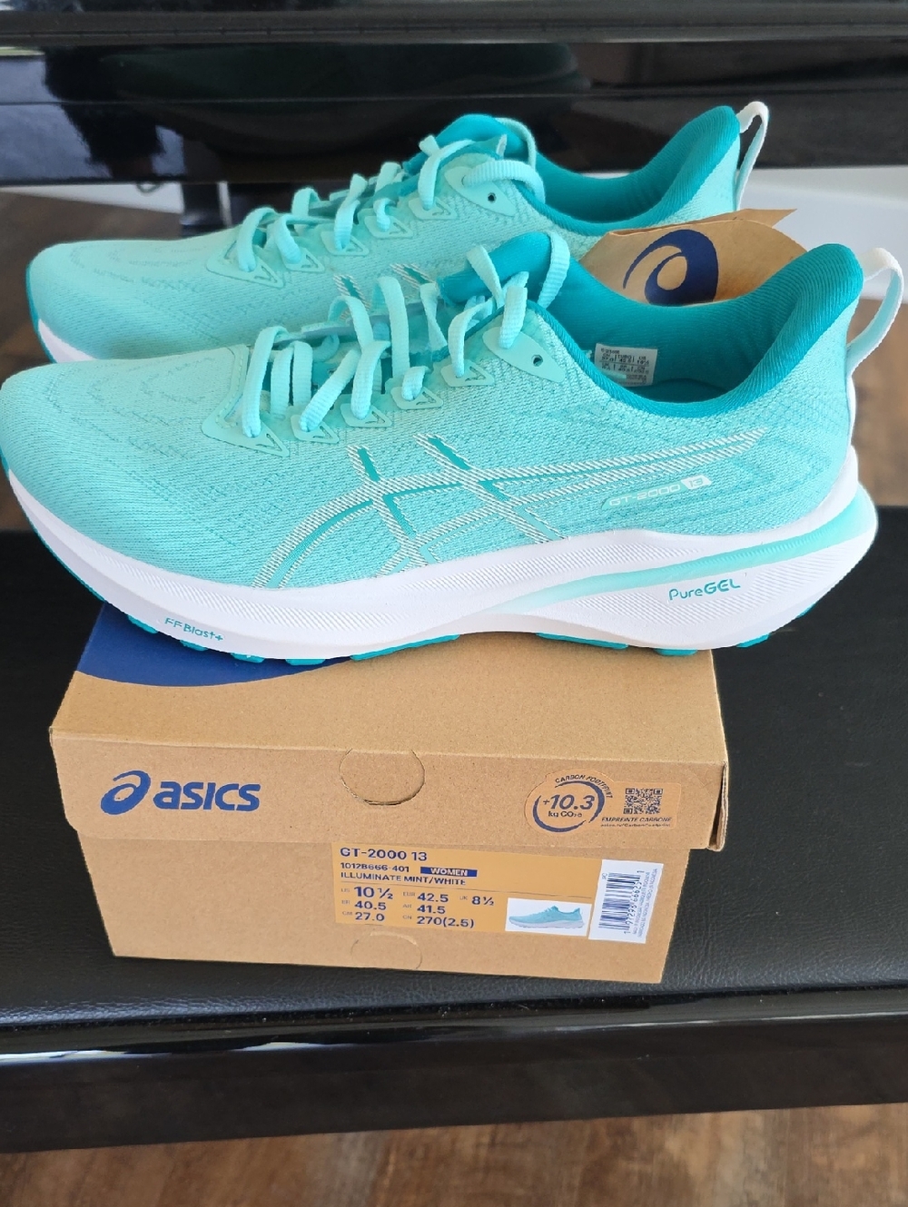 Asics Women's Running Shoes Illuminate Mint Size 10.5 New In Box Gt-2000 13